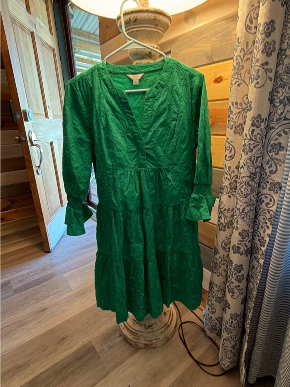 crown & ivy Green Tiered Mini Dress